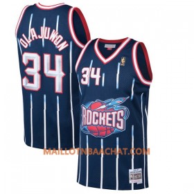 Maillot NBA Houston Rockets Hakeem Olajuwon 34 Hardwood Classics Bleu foncé Swingman - Homme